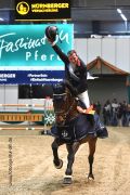 Bayernchampion Sönke Kohrock und iWEST Cascari anlässlich der Faszination Pferd in Nürnberg / Fotoagentur Dill